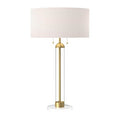 Alora Lighting Sasha 18-in Brushed Gold/white Linen 2 Lights Table Lamp