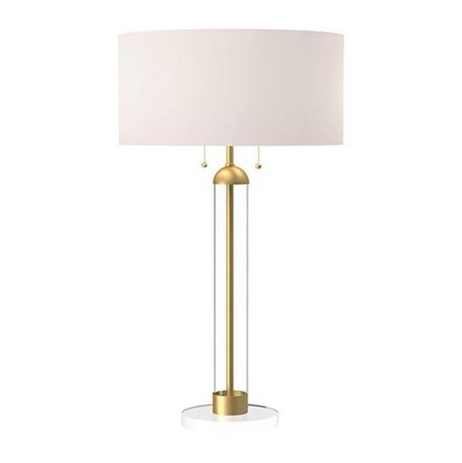 Alora Lighting Sasha 18-in Brushed Gold/white Linen 2 Lights Table Lamp