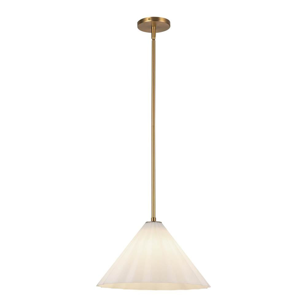 Alora Lighting PD451814AGOP Aged Gold,Opal Glass Serena 14-in Aged Brass/opal Glass 1 Light Pendant Image 1
