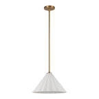 Alora Lighting Serena 14-in Aged Brass/opal Glass 1 Light Pendant