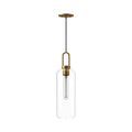 Alora Lighting Soji 6-in Aged Gold/clear Glass 1 Light Pendant
