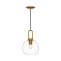 Alora Lighting Soji 8-in Aged Gold/clear Glass 1 Light Pendant