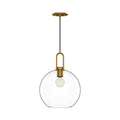 Alora Lighting Soji 10-in Aged Gold/clear Glass 1 Light Pendant