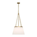 Alora Lighting Speakeasy 18-in Aged Gold/white Linen 1 Light Pendant