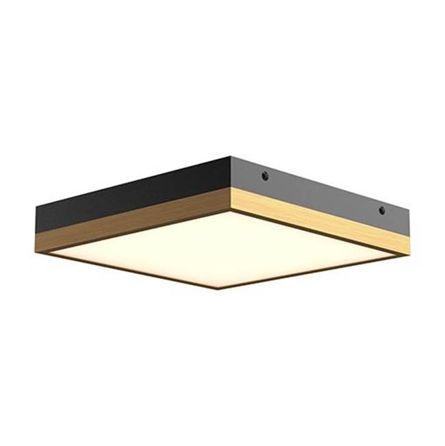 Alora Lighting Sydney 11-in Aged Gold/matte Black Led Flush Mount