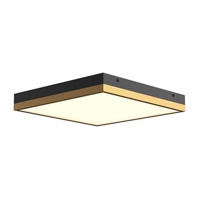 Alora Lighting Sydney 14-in Aged Gold/matte Black Led Flush Mount