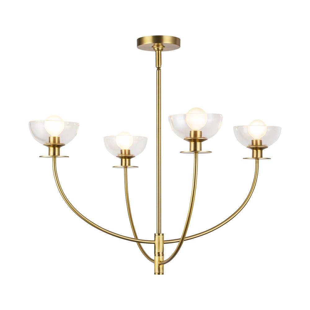 Alora Lighting CH515226BGCL Brushed Gold,Clear Glass Sylvia 26-in Brushed Gold/clear Glass 4 Lights Chandelier Image 1