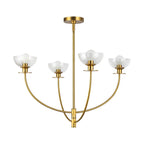 Alora Lighting Sylvia 26-in Brushed Gold/clear Glass 4 Lights Chandelier