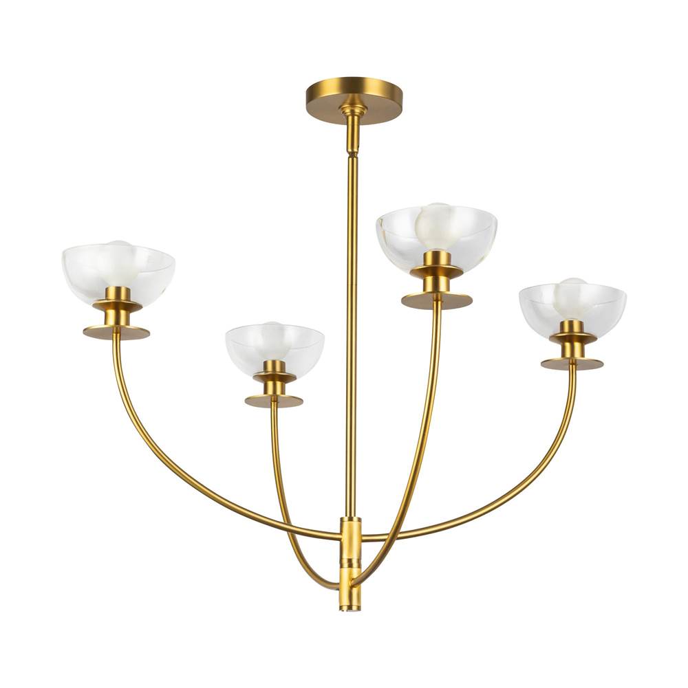 Alora Lighting CH515226BGCL Brushed Gold,Clear Glass Sylvia 26-in Brushed Gold/clear Glass 4 Lights Chandelier Image 3