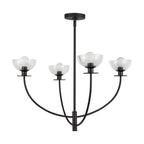 Alora Lighting Sylvia 26-in Brushed Gold/clear Glass 4 Lights Chandelier