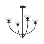 Alora Lighting CH515226MBCL Matte Black,Clear Glass Sylvia 26-in Matte Black/clear Glass 4 Lights Chandelier Image 3