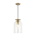 Alora Lighting PD515408BGCL Brushed Gold,Clear Glass Sylvia 8-in Brushed Gold/clear Glass 1 Light Pendant Image 1