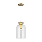Alora Lighting Sylvia 8-in Brushed Gold/clear Glass 1 Light Pendant