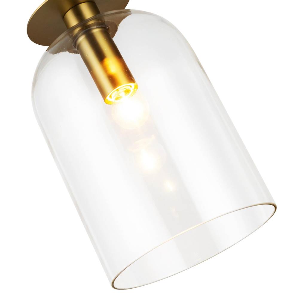 Alora Lighting PD515408BGCL Brushed Gold,Clear Glass Sylvia 8-in Brushed Gold/clear Glass 1 Light Pendant Image 2