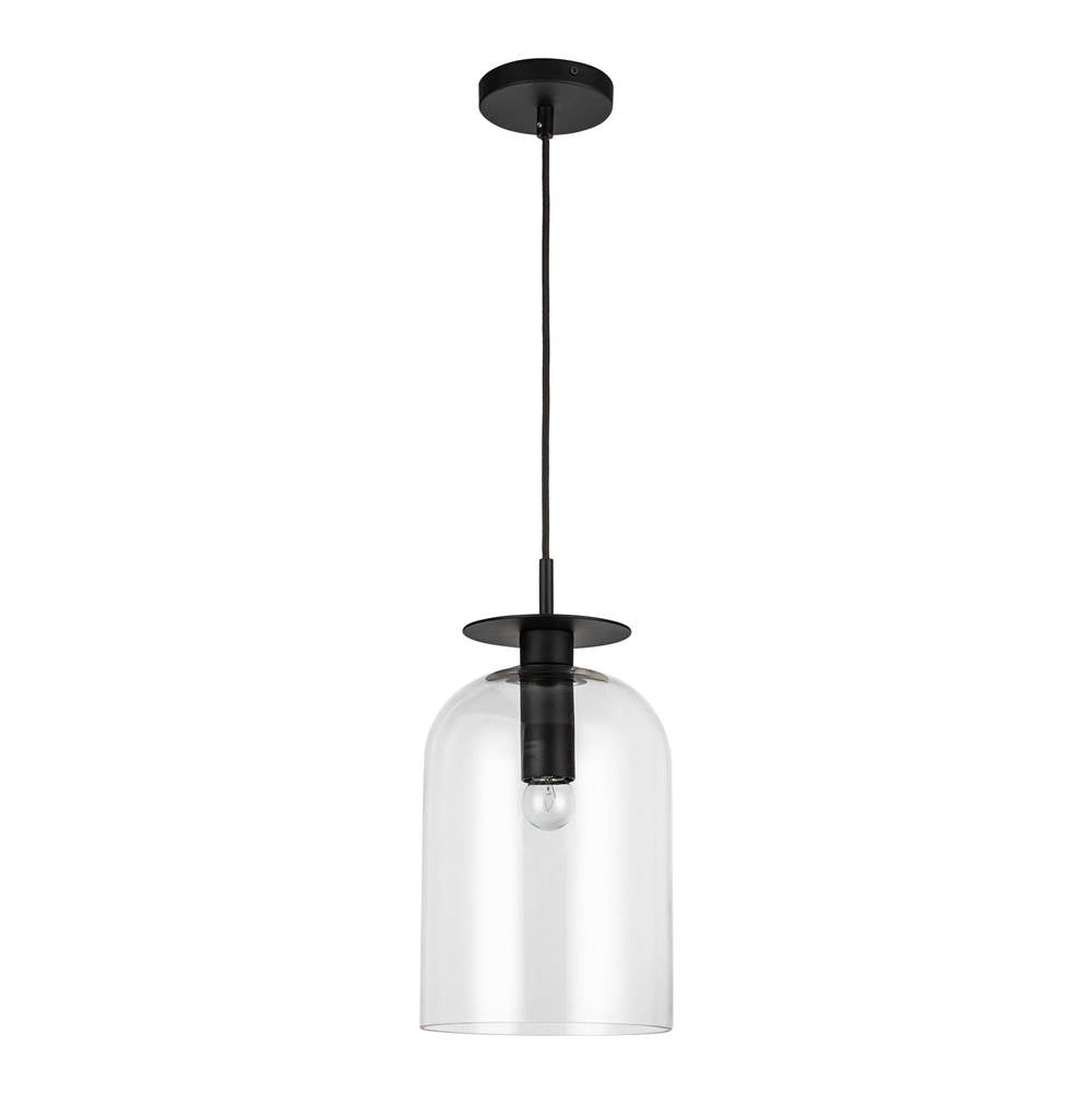 Alora Lighting Sylvia 8-in Brushed Gold/clear Glass 1 Light Pendant