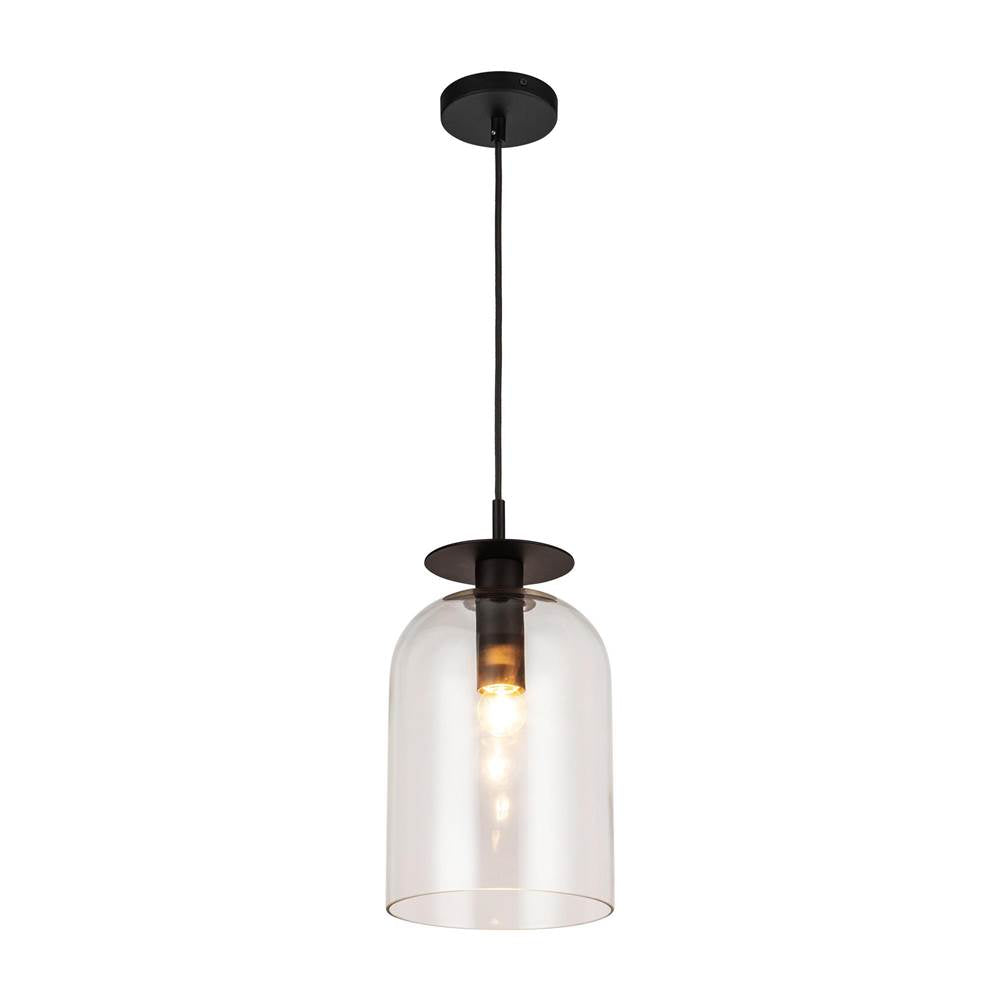 Alora Lighting PD515408MBCL Matte Black,Clear Glass Sylvia 8-in Matte Black/clear Glass 1 Light Pendant Image 4