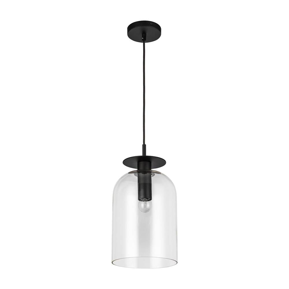 Alora Lighting PD515408MBCL Matte Black,Clear Glass Sylvia 8-in Matte Black/clear Glass 1 Light Pendant Image 3