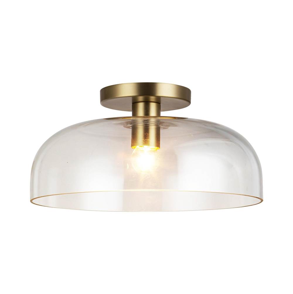 Alora Lighting SF515712BGCL Brushed Gold,Clear Glass Sylvia 12-in Brushed Gold/clear Glass 1 Light Semi-flush Image 1