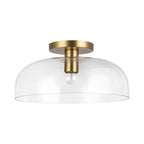 Alora Lighting Sylvia 12-in Brushed Gold/clear Glass 1 Light Semi-flush