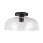 Alora Lighting Sylvia 12-in Brushed Gold/clear Glass 1 Light Semi-flush