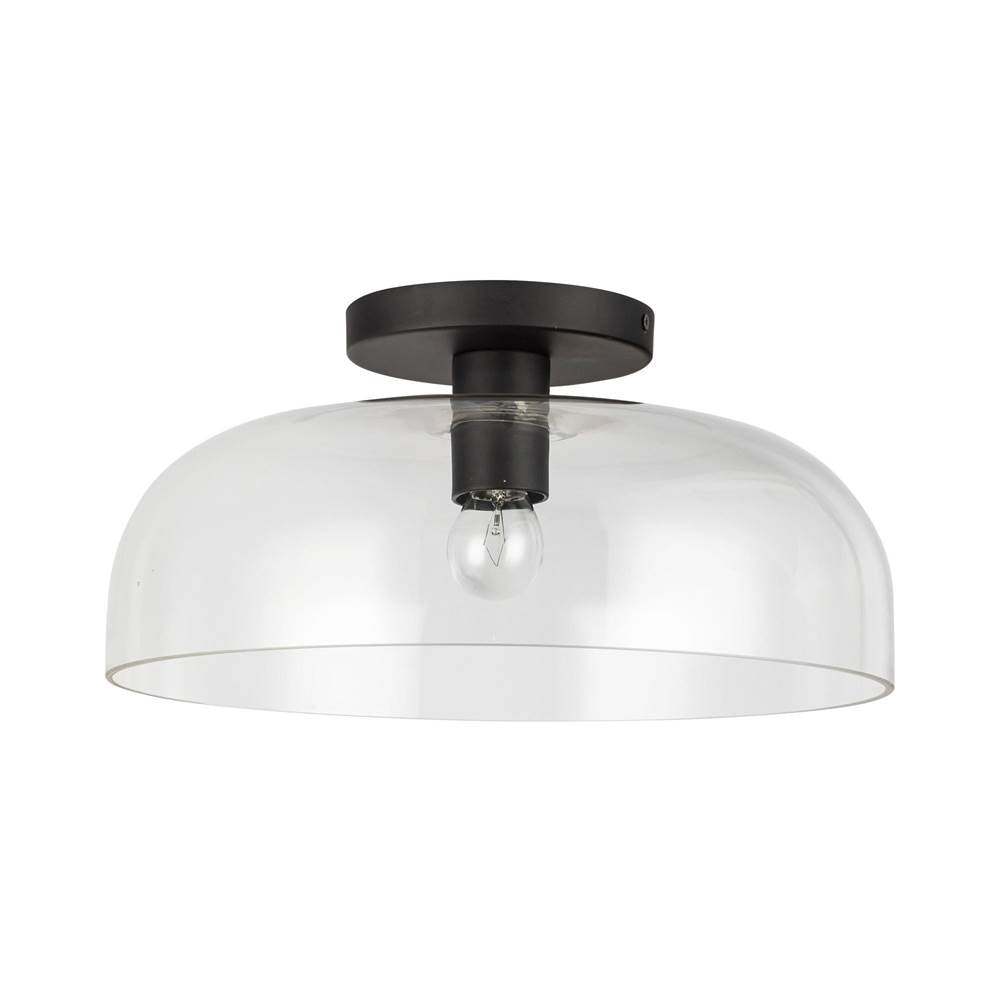Alora Lighting Sylvia 12-in Brushed Gold/clear Glass 1 Light Semi-flush