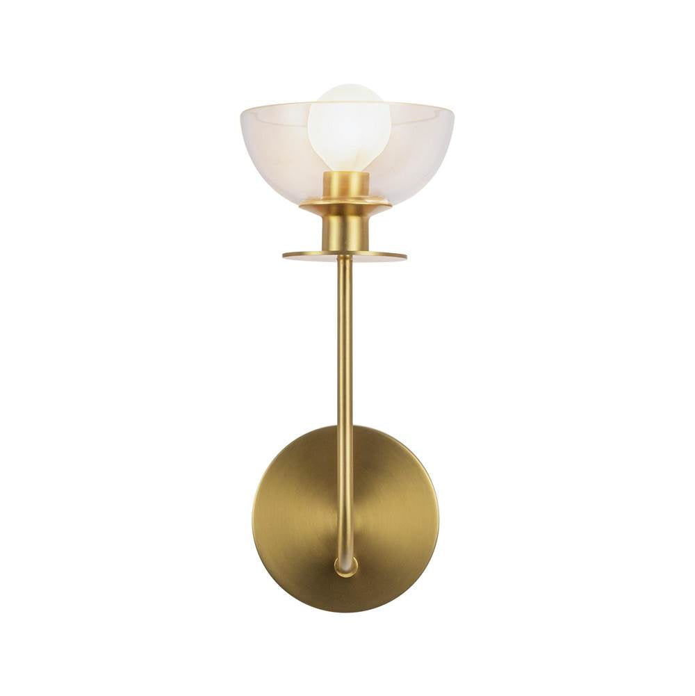 Alora Lighting WV515205BGCL Brushed Gold,Clear Glass Sylvia 5-in Brushed Gold/clear Glass 1 Light Wall Vanity Image 1