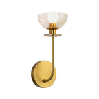 Alora Lighting WV515205BGCL Brushed Gold,Clear Glass Sylvia 5-in Brushed Gold/clear Glass 1 Light Wall Vanity Image 4