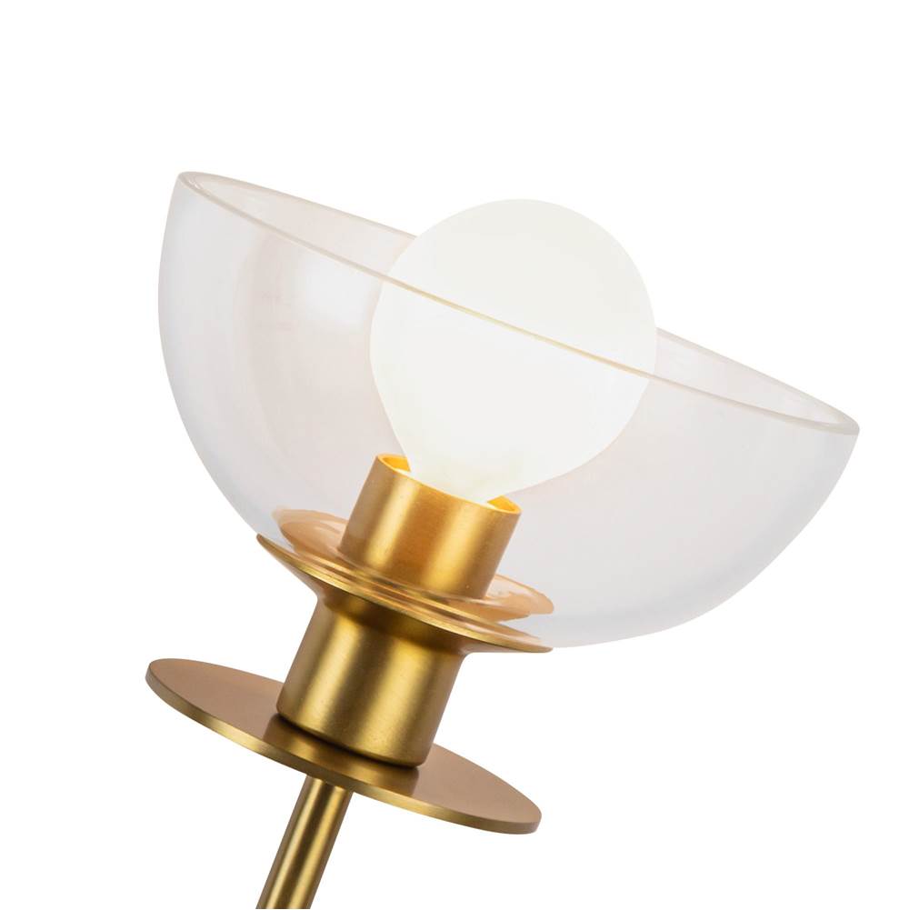 Alora Lighting WV515205BGCL Brushed Gold,Clear Glass Sylvia 5-in Brushed Gold/clear Glass 1 Light Wall Vanity Image 2