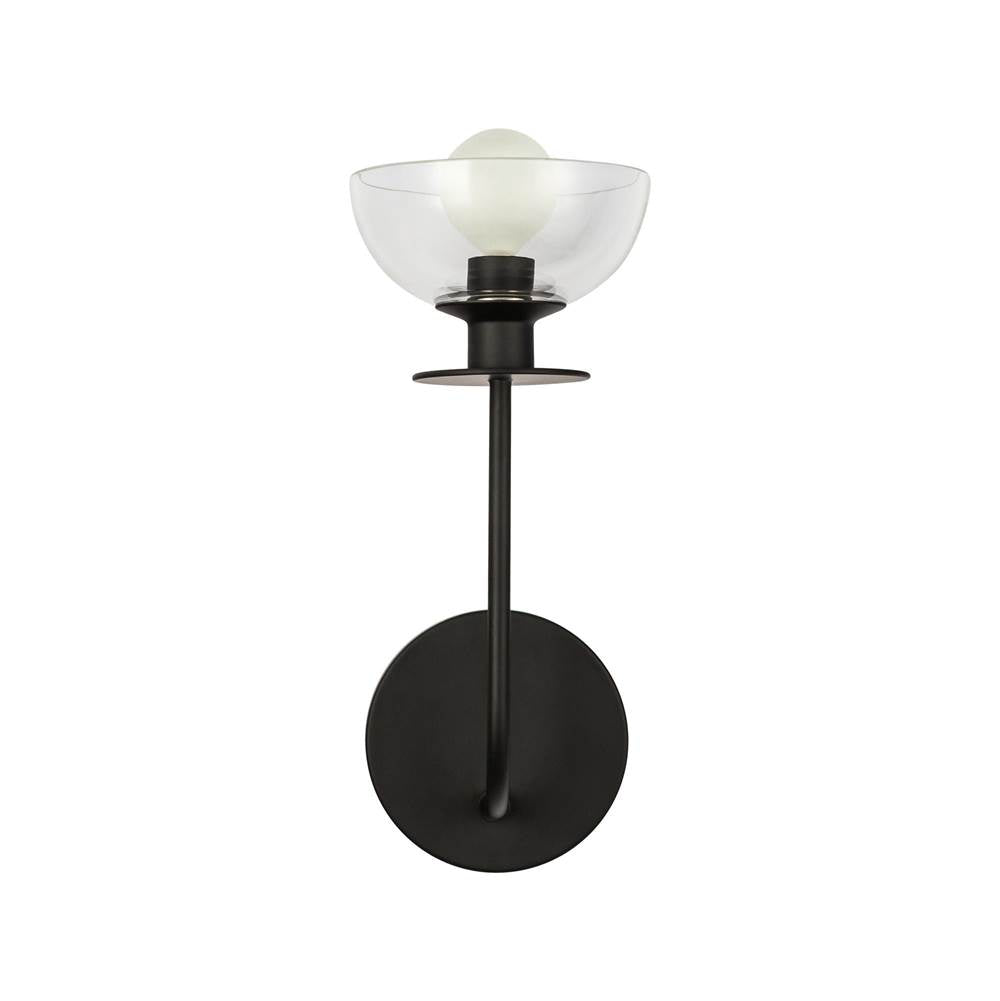 Alora Lighting Sylvia 5-in Brushed Gold/clear Glass 1 Light Wall Vanity