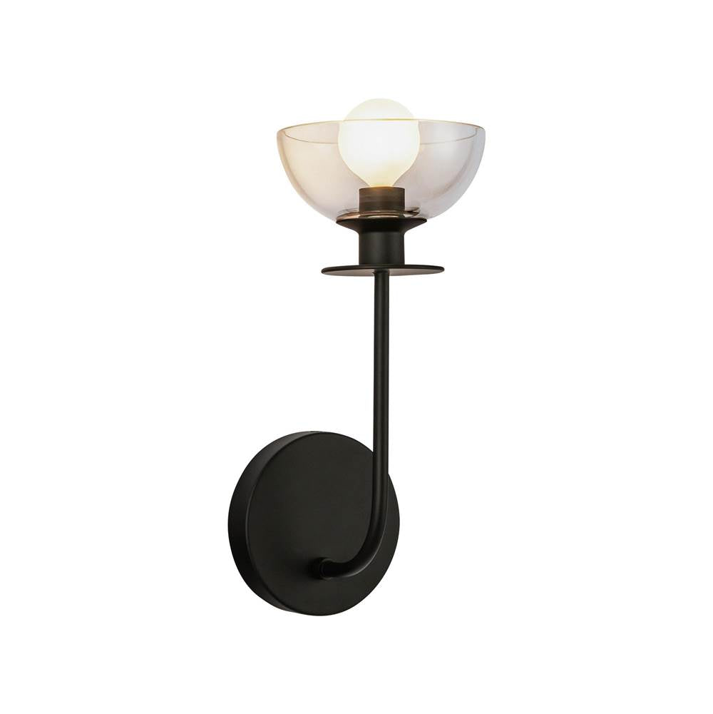Alora Lighting WV515205MBCL Matte Black,Clear Glass Sylvia 5-in Matte Black/clear Glass 1 Light Wall Vanity Image 5