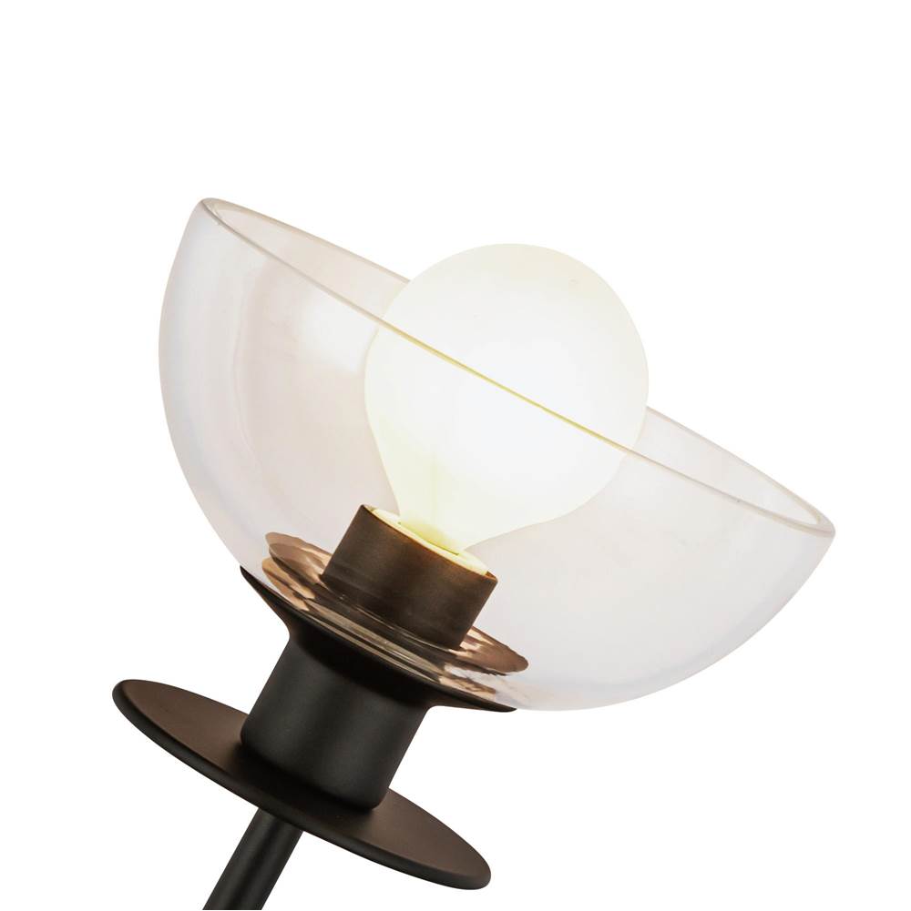 Alora Lighting WV515205MBCL Matte Black,Clear Glass Sylvia 5-in Matte Black/clear Glass 1 Light Wall Vanity Image 3