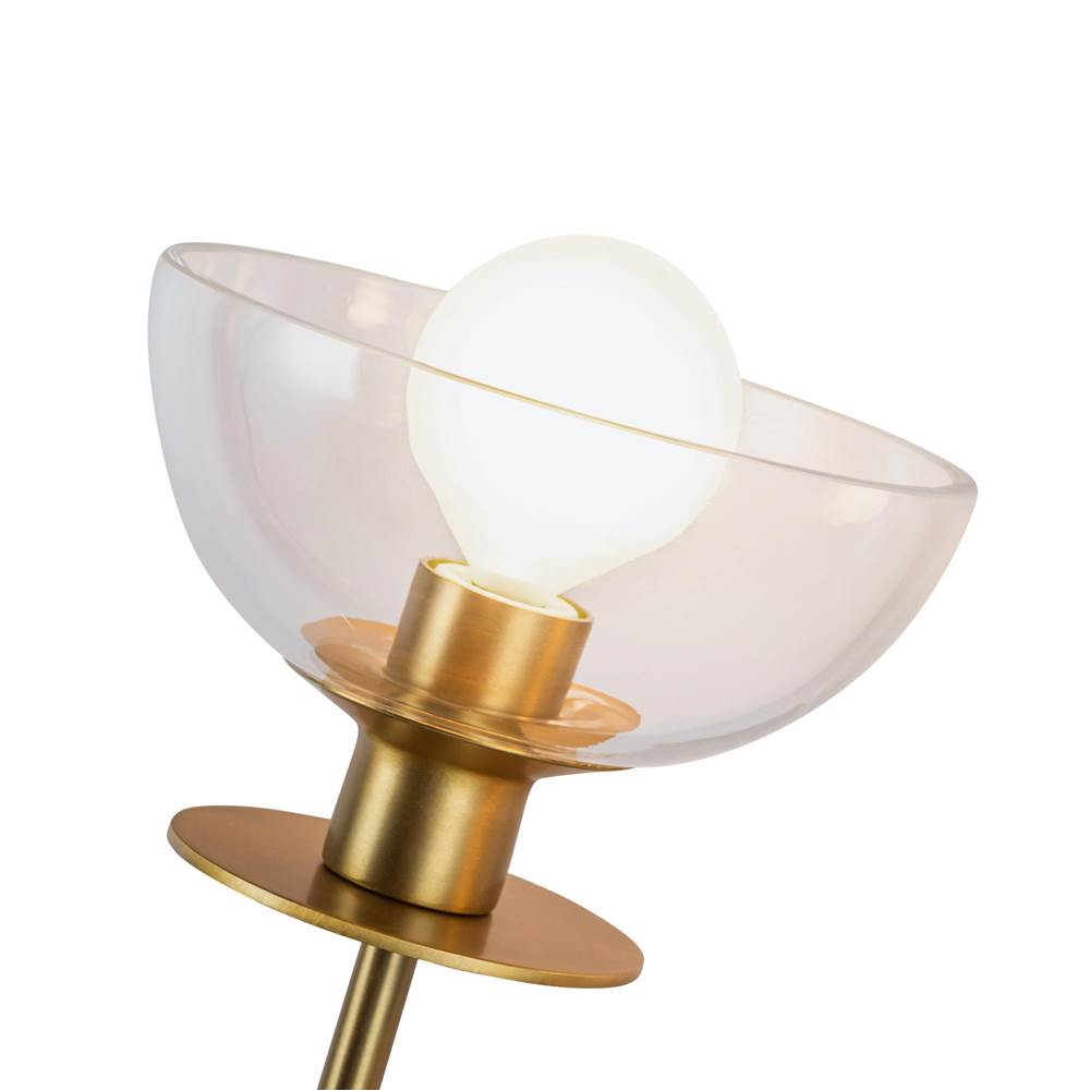 Alora Lighting WV515212BGCL Brushed Gold,Clear Glass Sylvia 12-in Brushed Gold/clear Glass 2 Lights Wall Vanity Image 2