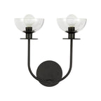 Alora Lighting Sylvia 12-in Brushed Gold/clear Glass 2 Lights Wall Vanity