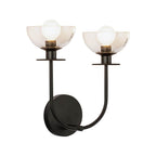 Alora Lighting WV515212MBCL Matte Black,Clear Glass Sylvia 12-in Matte Black/clear Glass 2 Lights Wall Vanity Image 4