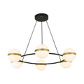 Alora Lighting Tagliato 36-in Matte Black/brushed Gold Led Chandeliers
