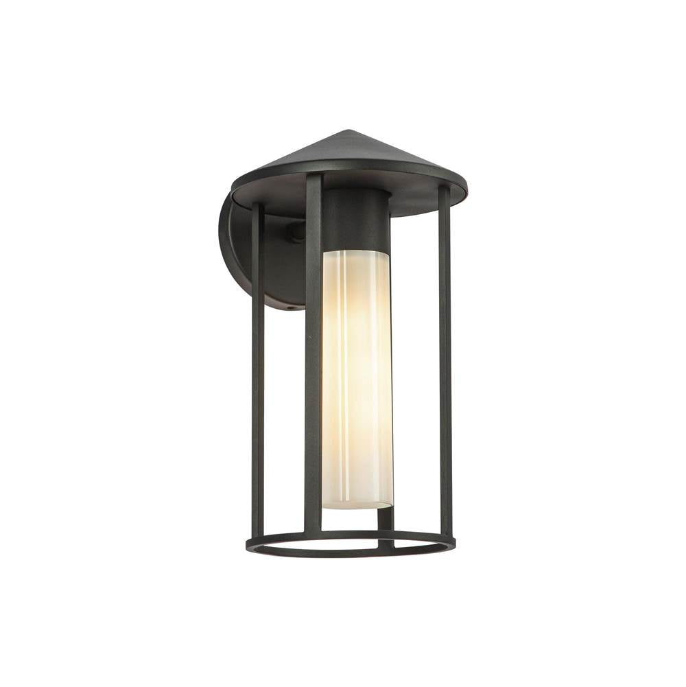 Alora Lighting EW526312BKGO Black,Glossy Opal Glass Tenko 12-in Black/glossy Opal Glass 1 Light Exterior Wall Image 5