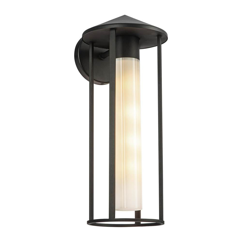 Alora Lighting EW526318BKGO Black,Glossy Opal Glass Tenko 18-in Black/glossy Opal Glass 1 Light Exterior Wall Image 4