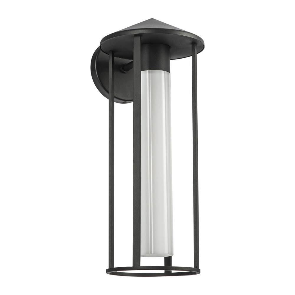 Alora Lighting EW526318BKGO Black,Glossy Opal Glass Tenko 18-in Black/glossy Opal Glass 1 Light Exterior Wall Image 3