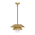 Alora Lighting Tetsu 13-in Brushed Gold/clear Glass 1 Light Pendant