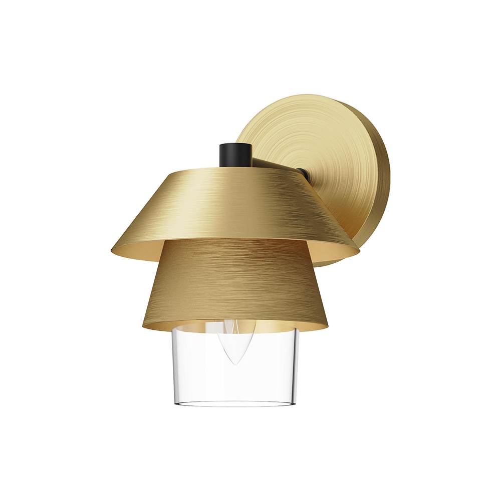 Alora Lighting Tetsu 6-in Brushed Gold/clear Glass 1 Light Wall/vanity