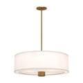 Alora Lighting Theo 24-in Aged Gold/white Linen 3 Lights Pendant