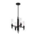 Alora Lighting Torres 18-in Clear Ribbed Glass/matte Black 4 Lights Chandeliers