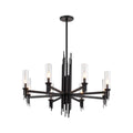 Alora Lighting Torres 36-in Clear Ribbed Glass/matte Black 8 Lights Chandeliers