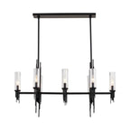 Alora Lighting Torres 38-in Clear Ribbed Glass/matte Black 8 Lights Linear Pendant