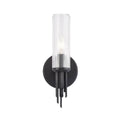 Alora Lighting Torres 3-in Clear Ribbed Glass/matte Black 1 Light Wall/vanity