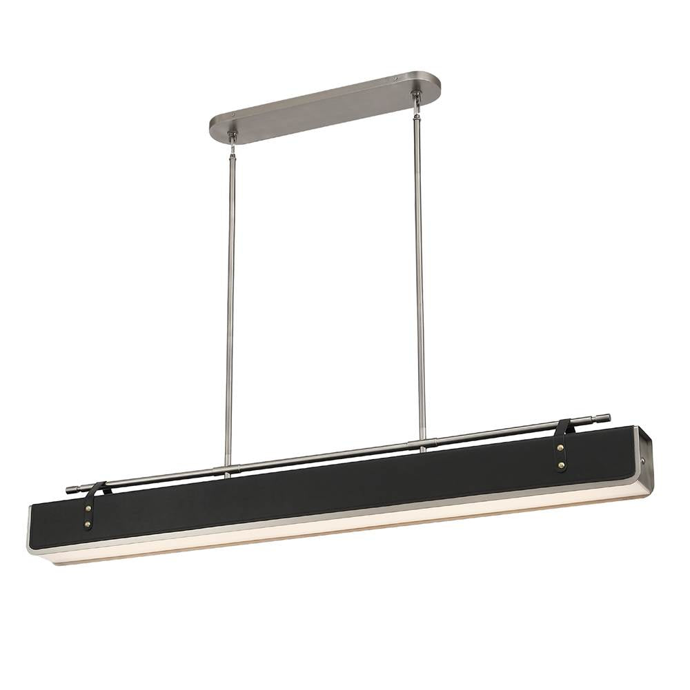 Alora Lighting Valise 60-in Aged Nickel/tuxedo Leather Led Pendant