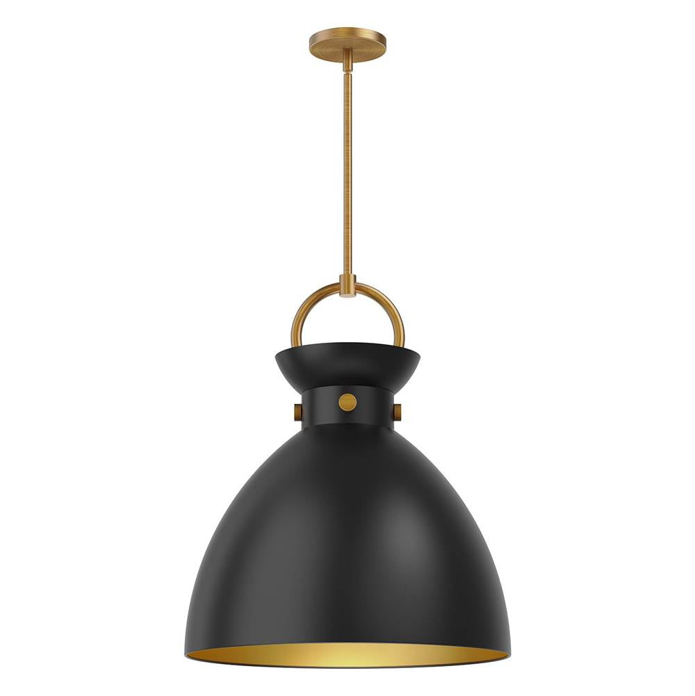 Alora Lighting Waldo 18-in Aged Gold 1 Light Pendant