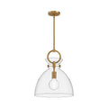 Alora Lighting Waldo 14-in Aged Gold/clear 1 Light Pendant