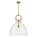 Alora Lighting Waldo 18-in Aged Gold/clear 1 Light Pendant