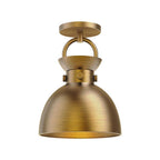 Alora Lighting Waldo 9-in Aged Gold 1 Light Semi Flush Mount